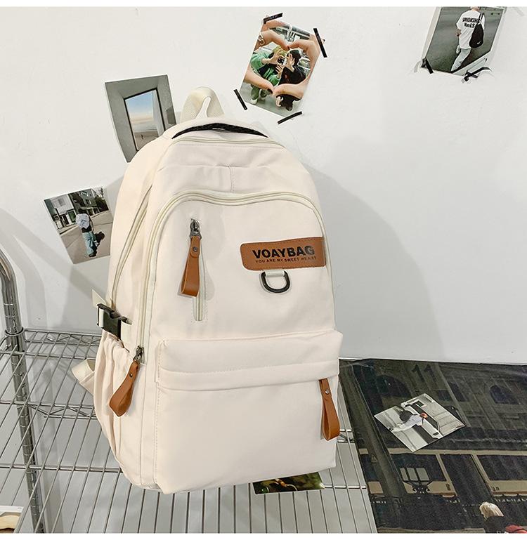 New schoolbag women's simple large-capacity casual backpack male high school college student computer backpack