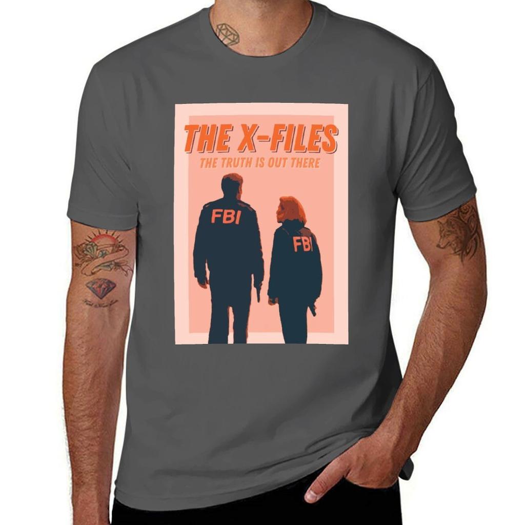 Mulder And Scully Xfiles Vintage Inspired Retro Poster Tshirt Breathable Basic Cotton Tshirt