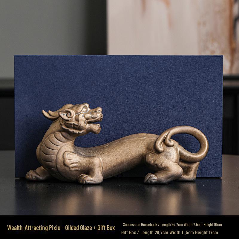 Handmade Pixiu Tea Pet: Exquisite Purple Clay Ornament for Tea Table Decoration.