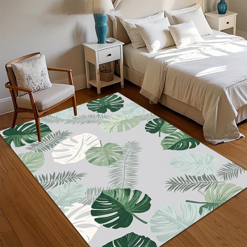 Green Tropical Leaves Kitchen Mat Entrance Doormat Non-slip Washable Kitchen Carpet Living Room Hallway Rugs Bedside Rugs