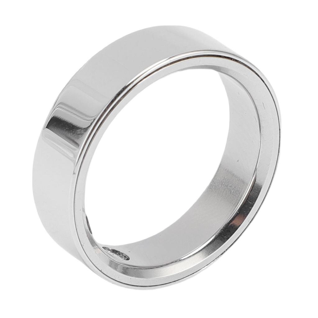 Smart Ring Fitness Tracker Stainless Steel IP68 Water Proof Wearable Smart Ring with APP for Men Women Silver Type 7