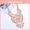 Vintage Long Necklace Multi Layered Collarbone Chain For Enthusiasts Fashion