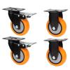 4Pcs Casters PVC Wheel Double Ball Bearings No Noise 4in Heavy Duty Casters for Trolley Restaurant