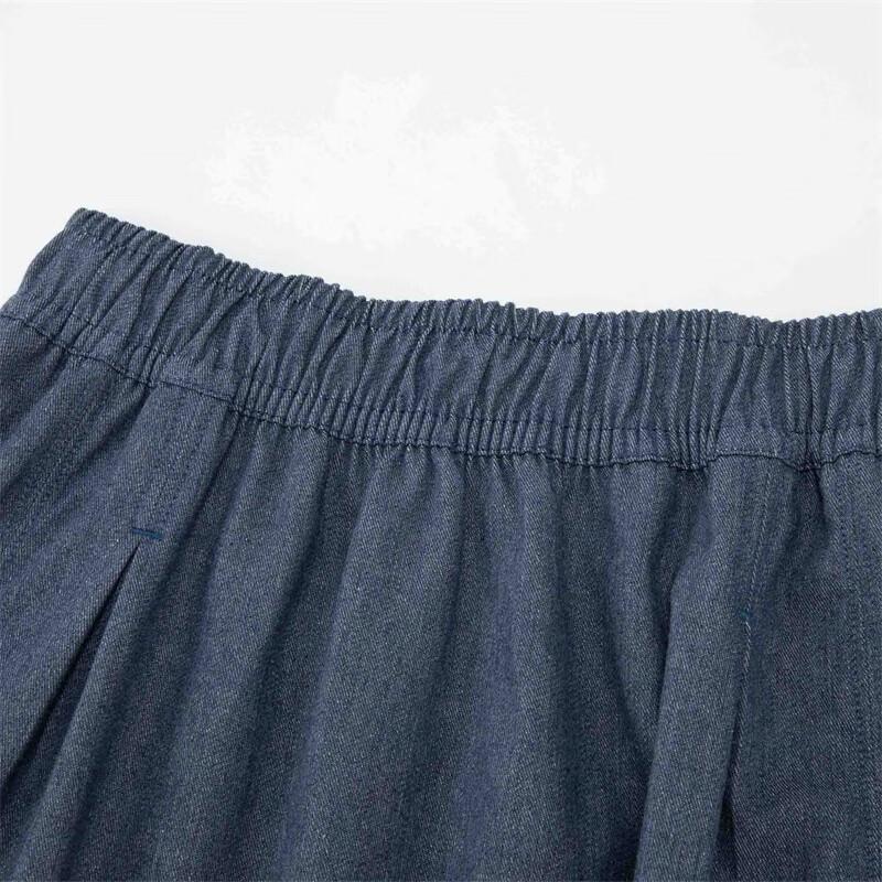 PUMA Solid Color Breathable Loose Mid Waist Casual Long Skirt Women skirts Navy-Blue 627748-59