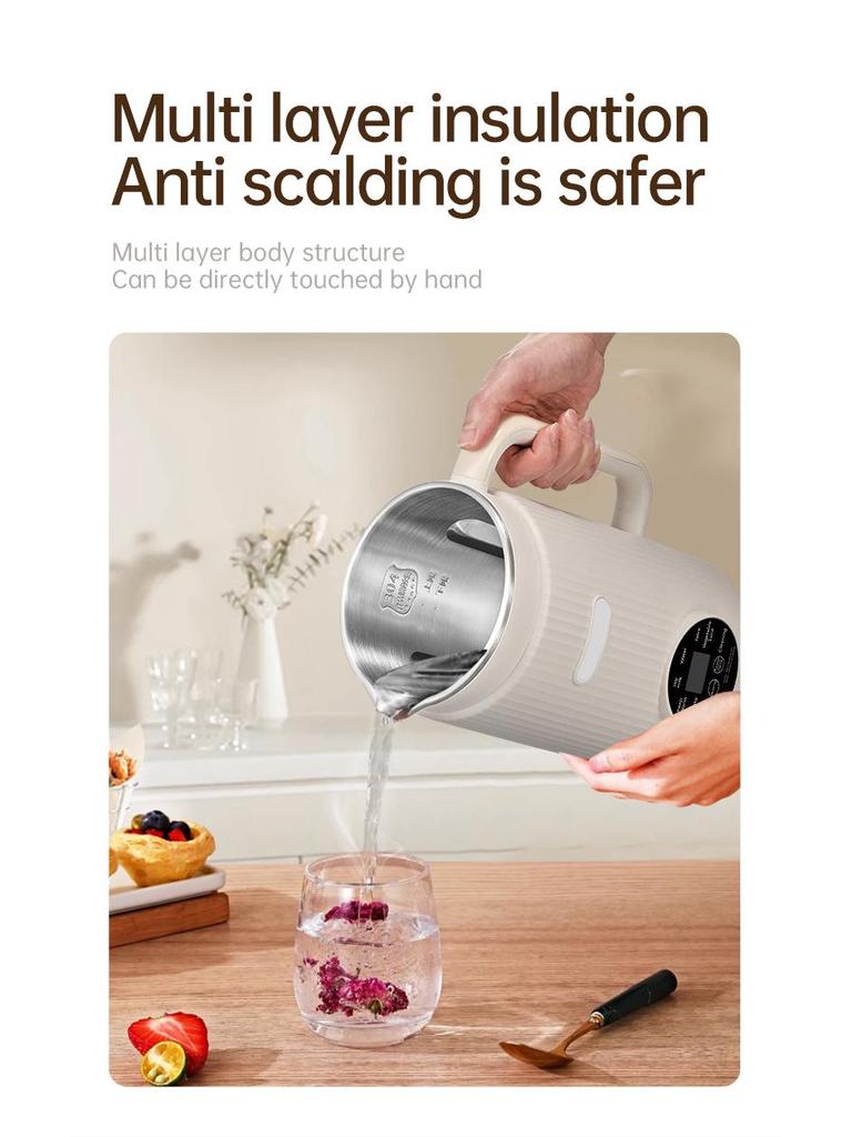 110V-220V Mini Soy Milk Maker - Automatic, Filter-Free, Wall-Breaking Machine for 3-4 People