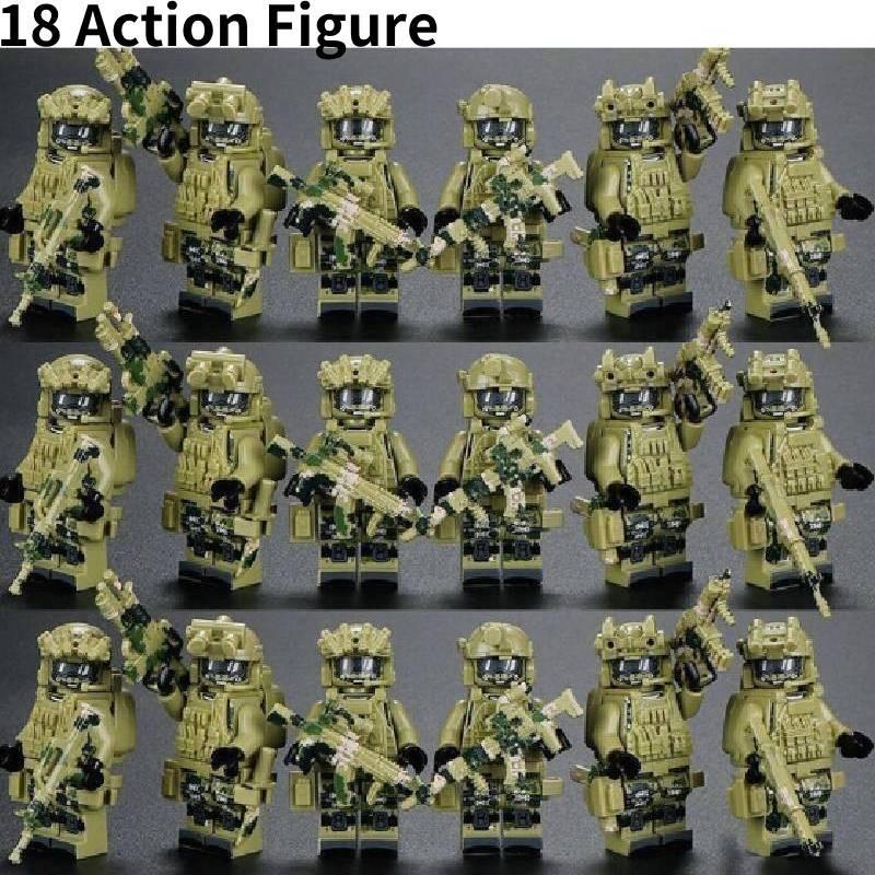 Ghost Special Police Military Special Forces Building Blocks Compatible With Boys' Construction Toys With Shields And Buckets