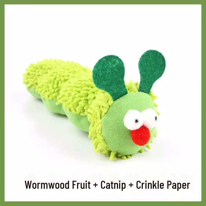 Popular Caterpillar Catnip Plush Toy - Scratch & Bite Resistant