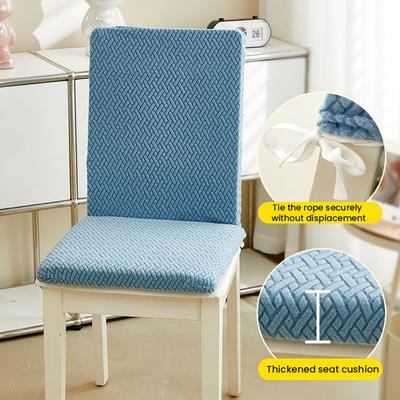 Dining Chair Cover Stretchy Jacquard Chair Cover with Seat Cushion Removable Washable Slipcover Chair Protector for Home Restaurant