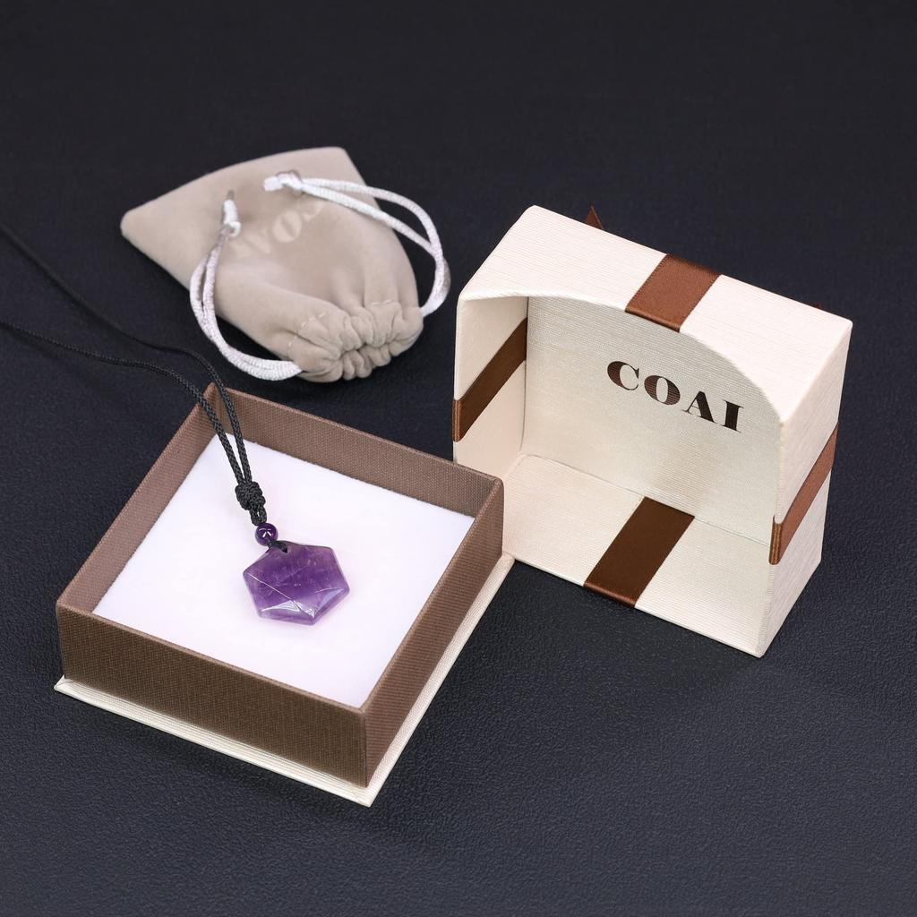 [COAI] Amethyst Hexagram Necklace (February Birthstone) - Unisex