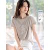XWI Elegantes strukturiertes Baumwoll-T-Shirt mit Spitze für Damen