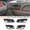 4PCS Carbon Fiber Door Latch Handle Bowl Covers For Suburban Tahoe 2007-2013