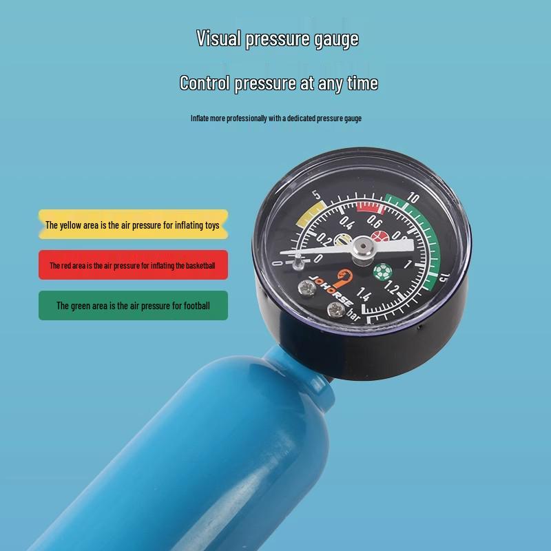 Dual-Purpose Inflator with Plastic Nozzle & Needle for Basketball, Football, Volleyball, Balloons, and Swim Rings