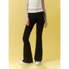 Redolence Ruffled Waist Slim-Fit Stretch Flared Pants Summer Design Black and White Color-Block Casual Pants for Women