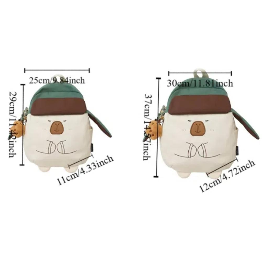 Cartoon Capybara School Bag Kawaii Shoulder Bag Lovely Capybara Nylon Backpack  Girls