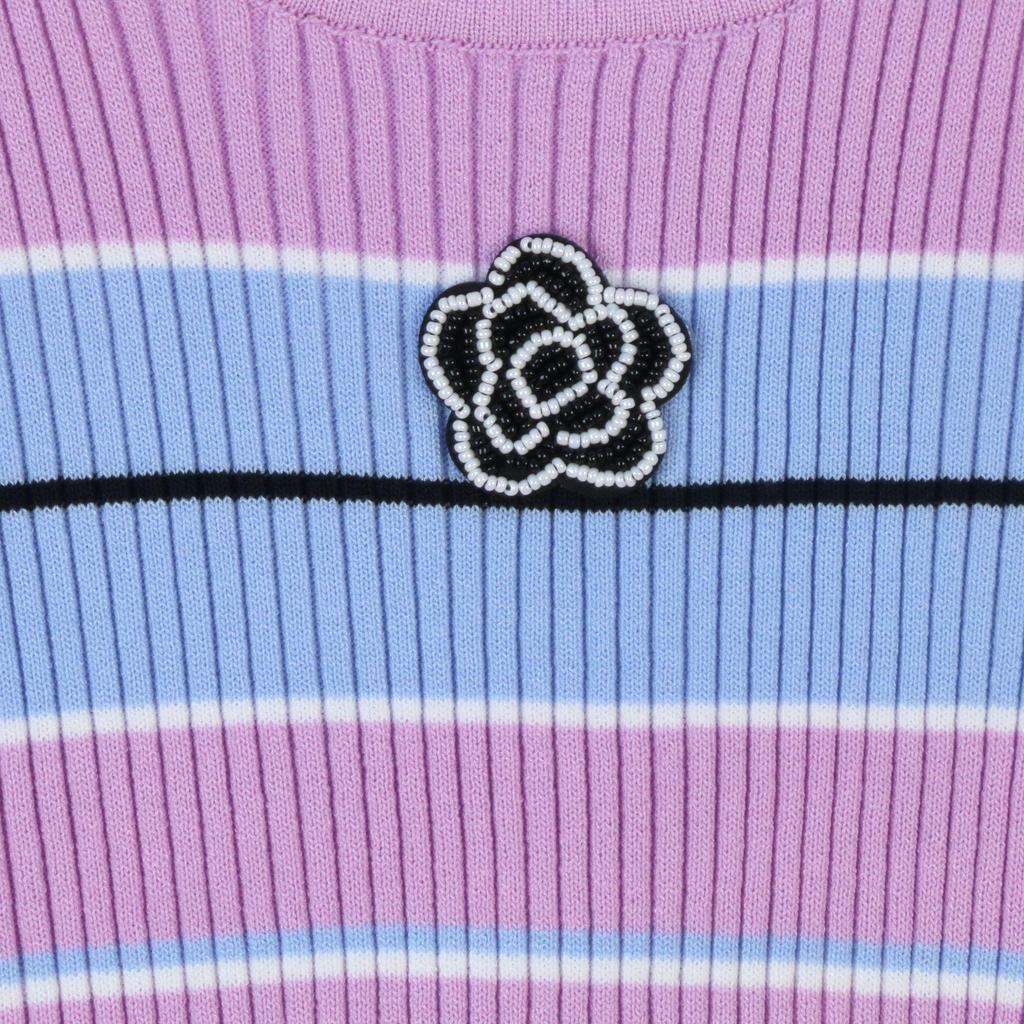 Farbblock Gestreifte Ärmellose Strickweste: Frühlings-/Sommer-Pendlerstil