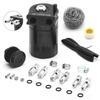 Rezervor de Colectare Ulei din Aluminiu 300ml cu Kit Filtru Lichid Rezervor Negru pentru Colectarea Uleiului de Motor Accesoriu Auto