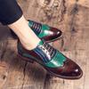 British Style Color Matching Leather Shoes Baroque Retro Contrast Color Men's Shoes