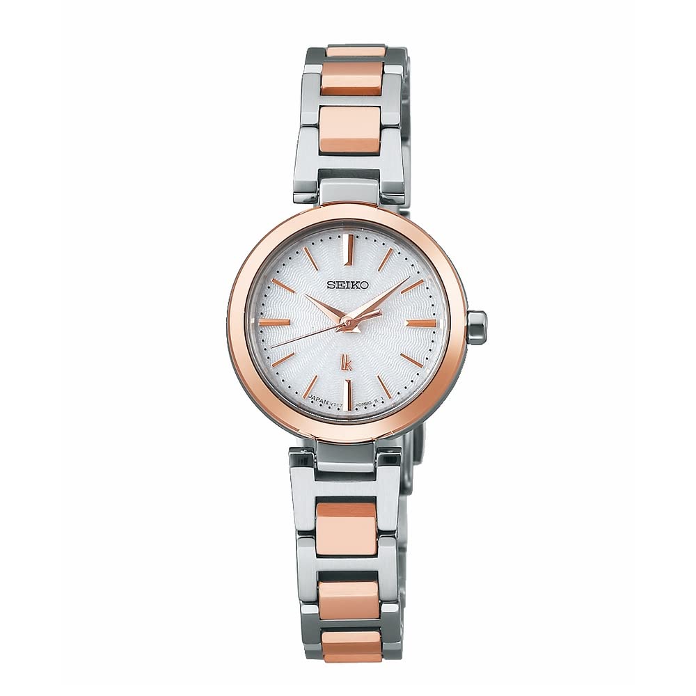 

Seiko Watch Rukia I Collection Mini Solar SSVR140 Silver + Pink Gold Women s
