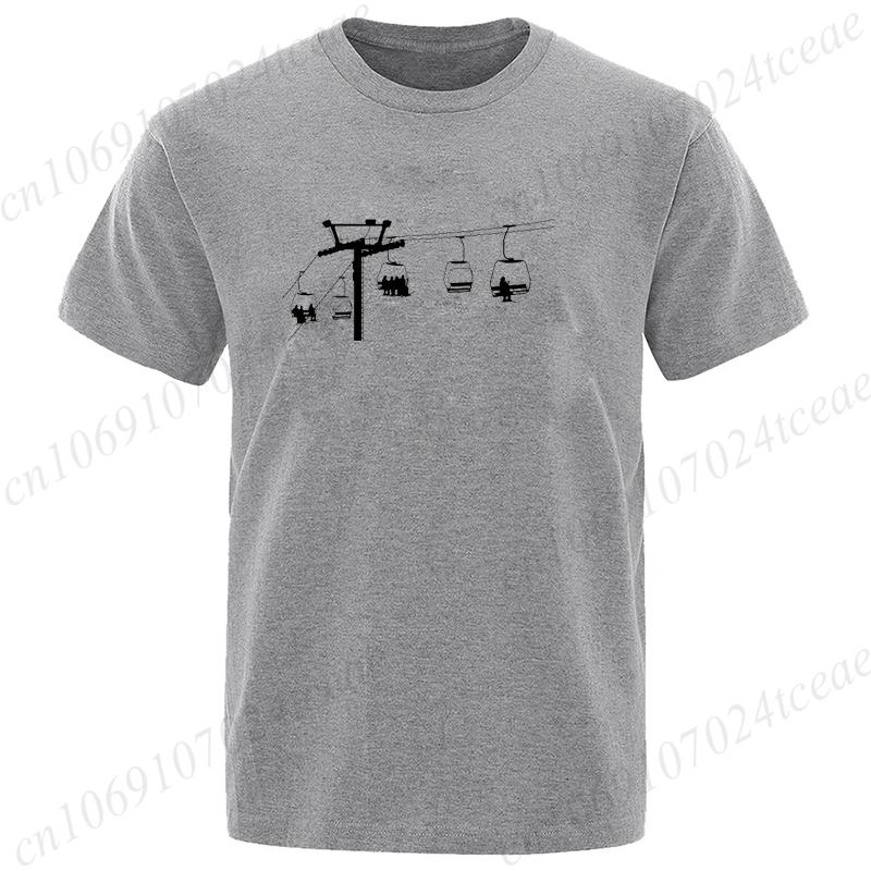 New Ski Lift T-Shirt Mens Ladies Unisex Skiing Gift Extreme Sports Tees Skier Casual Pride T Shirt Men Unisex Fashion Tshirt Top