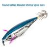 Blue Round-Bellied ABS Plastic Squid Hook: Lead-Weighted Wood Shrimp Lure