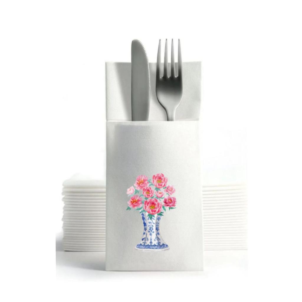 Pocketed Airsoft Blue Blanc Bedruckte Präsentationsserviette 40x40 cm 12er-Pack