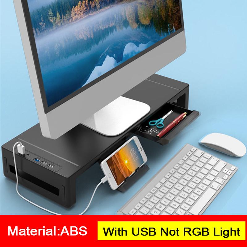 Monitor Stand Riser with USB 3.0 Multifunctional Foldable Height Adjustable Computer Stand Desk Shelf Riser for Desktops Laptops