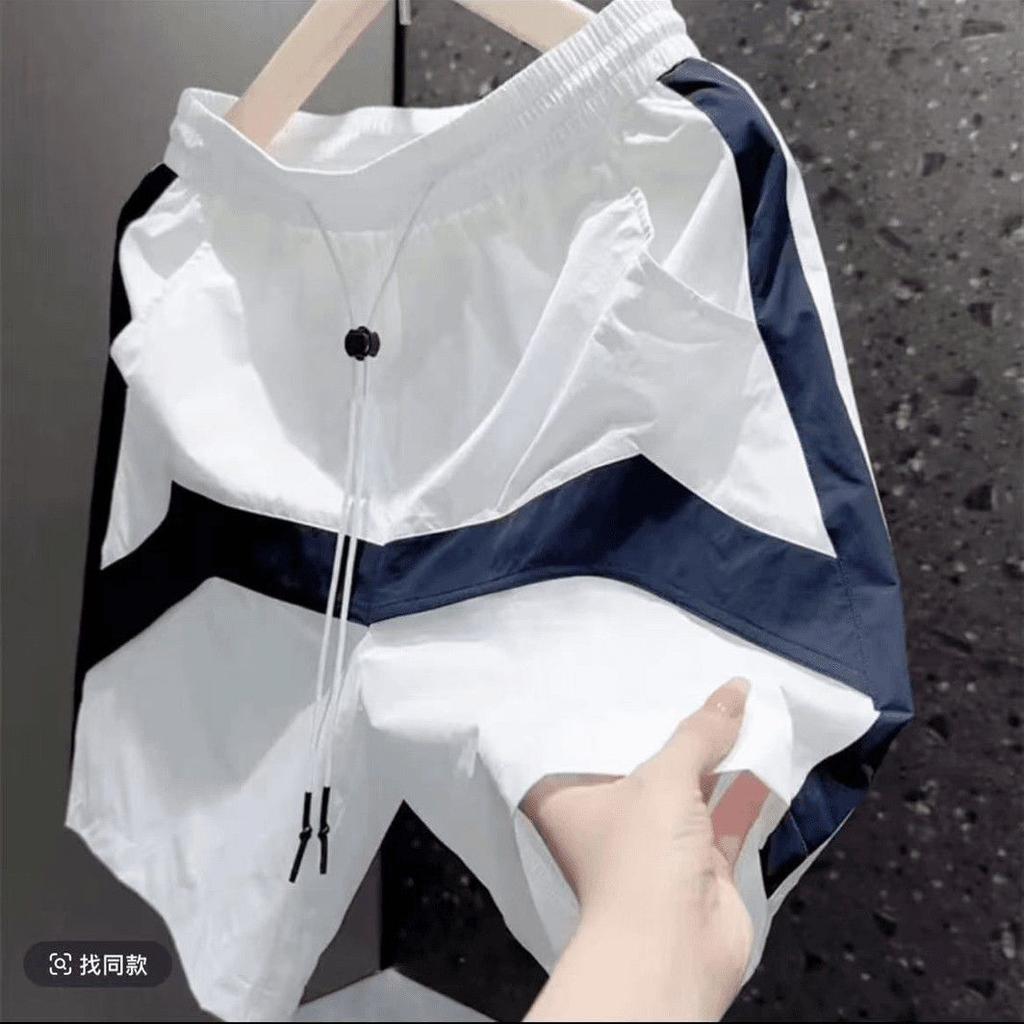 New Summer Patchwork Shorts for Men Quick-Drying Loose Fit Sports Beach Leisure Trend