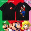 2026 New Manga Super Mario Oneck Tshirt Mens and Womens Casual Breathable Summer Printed Role Playing Top Tshirt