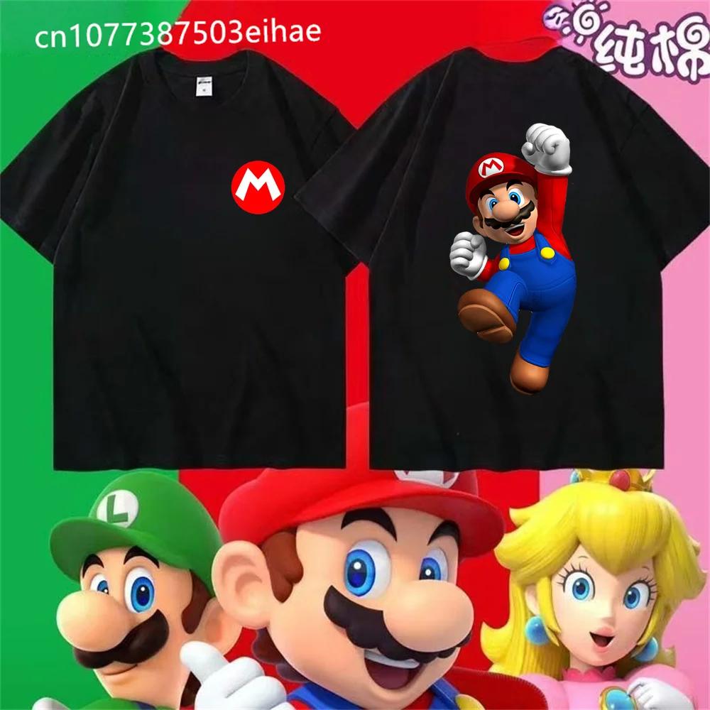 2026 New Manga Super Mario Oneck Tshirt Mens and Womens Casual Breathable Summer Printed Role Playing Top Tshirt