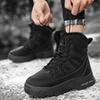 Outdoor Men's Lace Up Snow Boots Workwear Design Fleece Lined Thickened Cold Resistant 40℃ Below Shearling Lined Winter Footwear