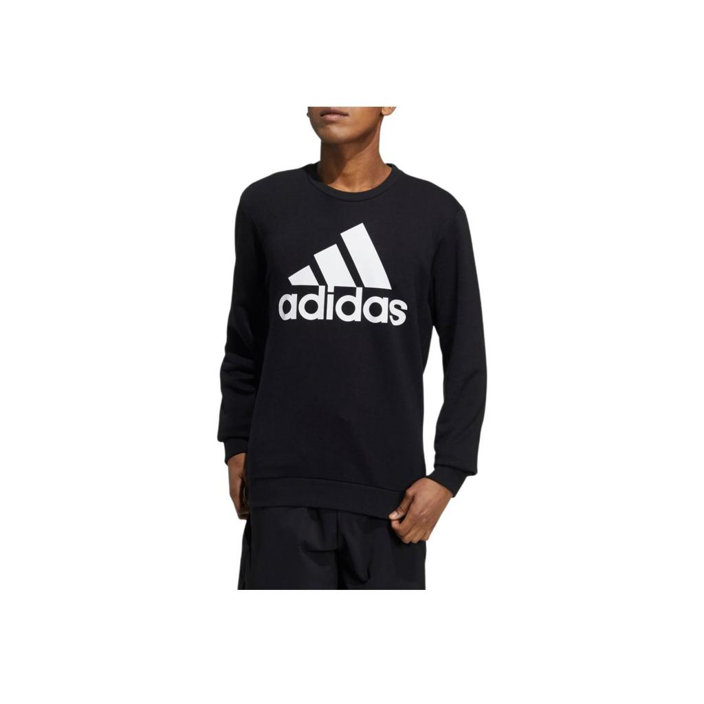 Adidas Sport-Pullover-Sweatshirt mit großem Logo-Print für Herren, Oberteile, Schwarz GK9074