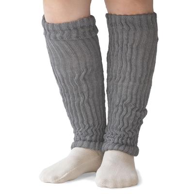 Nadýchaná vlněná noha vyrobená v [Kinuya], podšitá hedvábím, návleky na nohy, Japonsko, dvojitý úplet, hedvábí, olověná barva