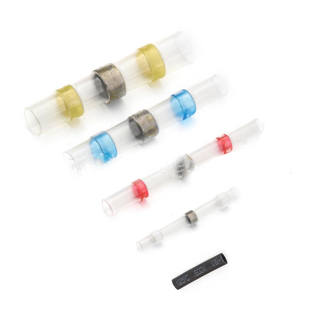 1 Set Heat Shrinkable Terminals Waterproof Solder Ring Insulated Butt Connectors Assortment Heat Shrink Butt Connectors