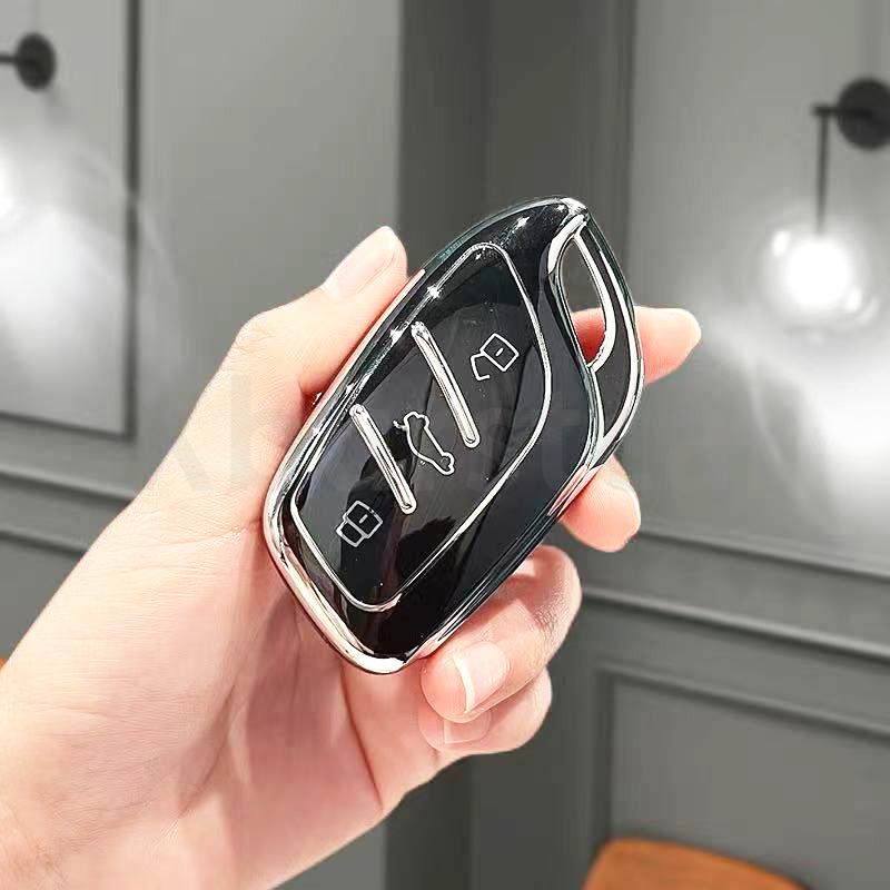 

Silver Edge Shell Holder Keyless For Roewe Erx5 Rx5 I6 I5 Rx3 Rx8 For Mg 4 Mg5 Mg6 Mg Zs Ev Hs Ehs Zx Gt Tpu Car Key Case Cover
