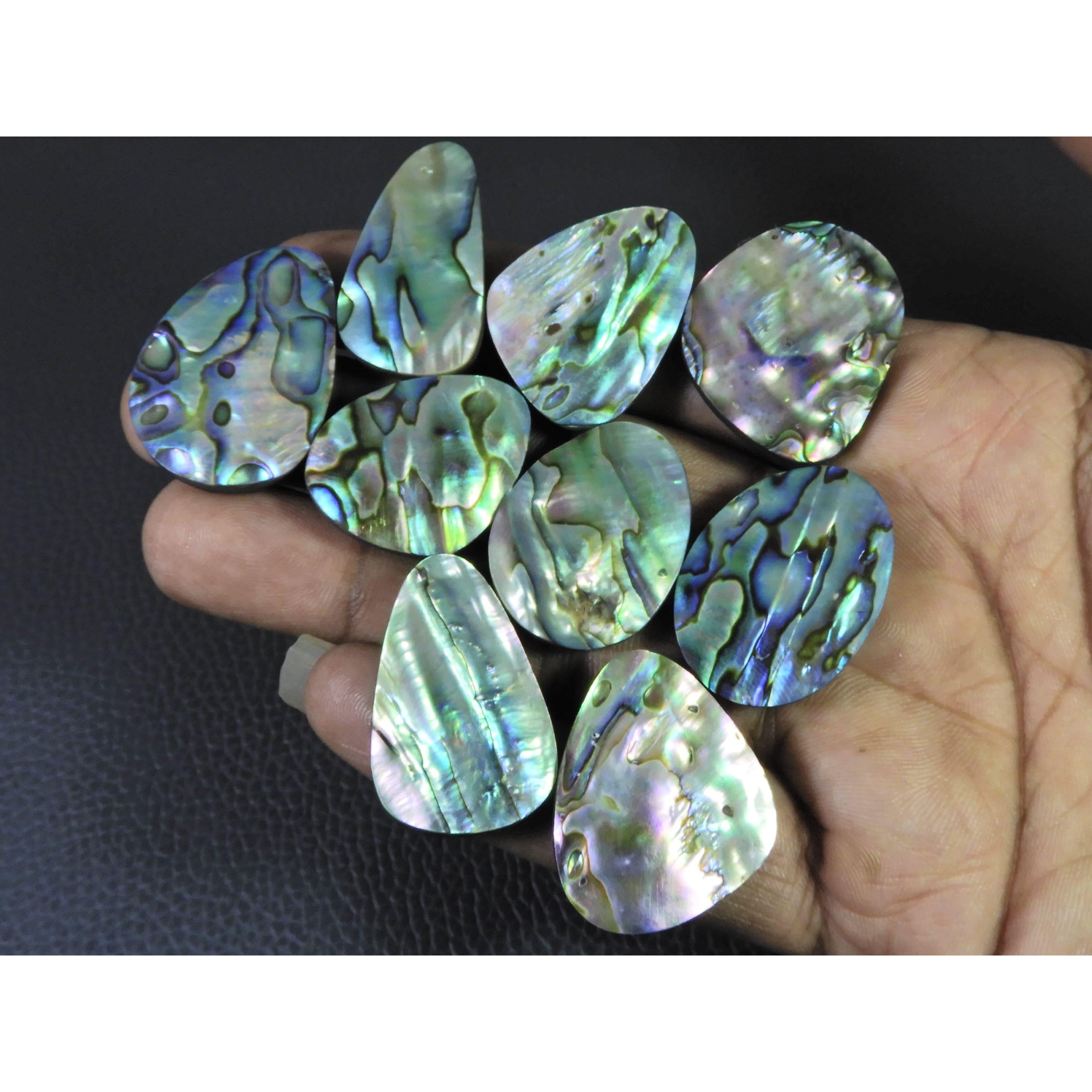 9Pcs Abalone Shell Fancy Cabochon Loose Natural Gemstone 305Cts. Lot 30-31MM C-1711