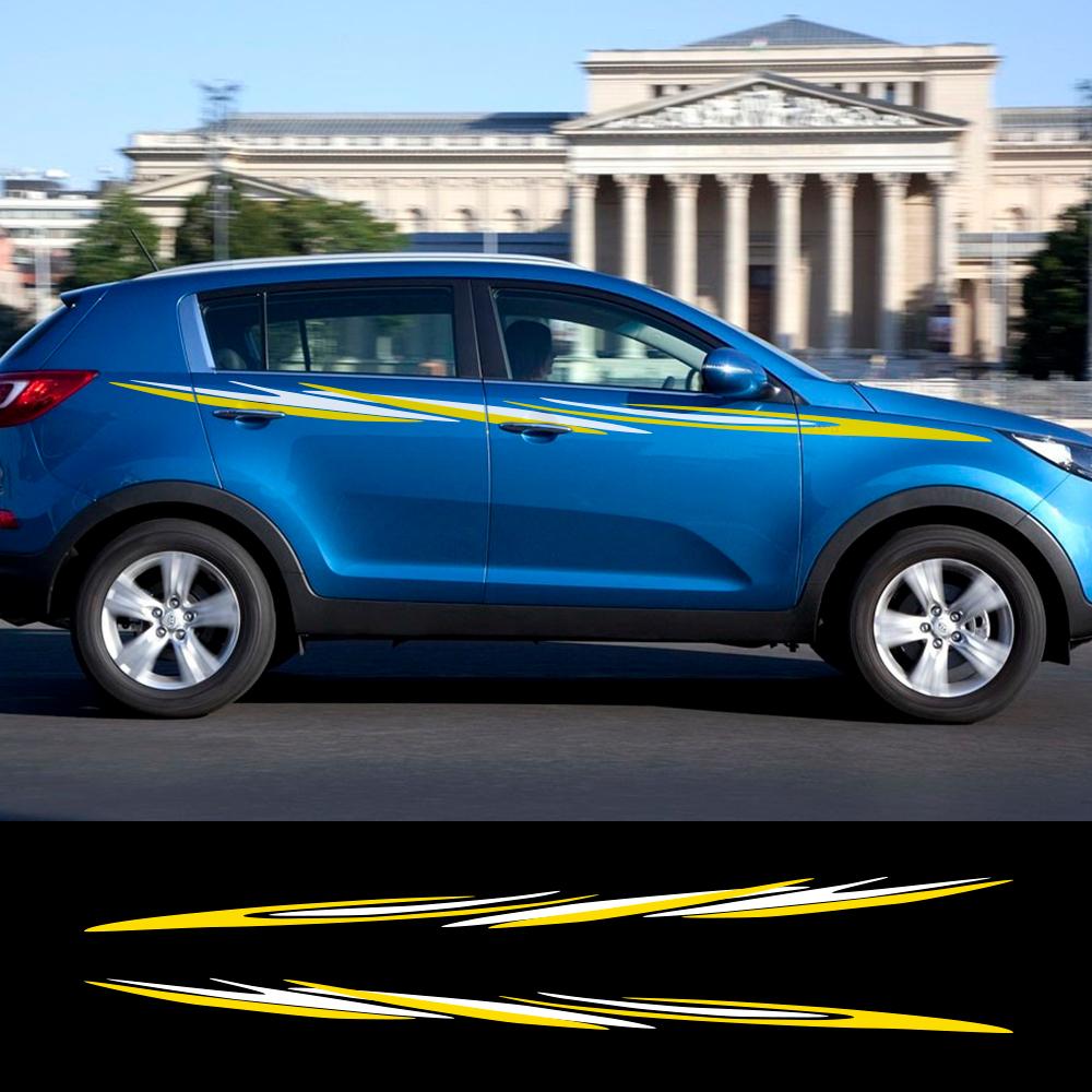 2PCS Auto Aufkleber Seite Tür Taille Linie Styling Decor Auto Zubehör Vinyl Film Aufkleber Abdeckung Für Kia Sportage 3 4 LX S EX