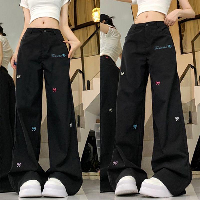 

Women s Trendy High Waist Loose Straight Leg Jeans XS чёрный
