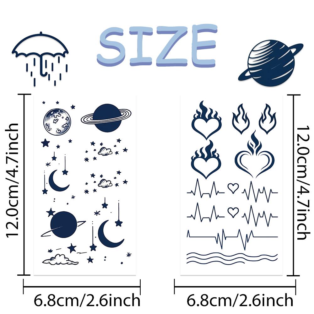 10sheets Cartoon Small Elements Butterfly Plant Tattoo Stickers For Face Body Temporary Tattoo Stickers Kids Creative Gifts