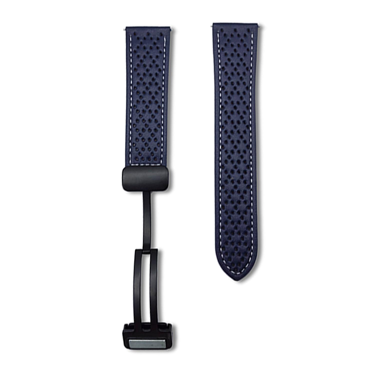 

For Huawei Watch GT 5 46mm Microfiber Leather Watch Bands 22mm Breathable Magnetic Strap Midnight Blue