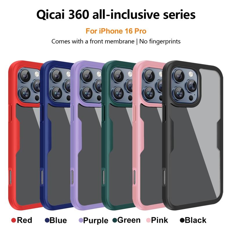 360 Full Body Screen Protector Transparent Case For Iphone 16E 16 15 14 13 12 11 Pro XR XS Max Plus Shockproof Phone Cover