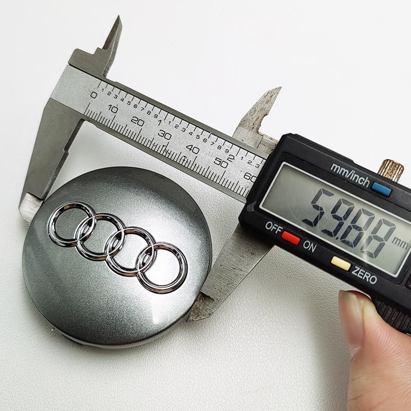 4ks Pro znak Audi 4B0601170 A1 A3 A4 A5 A6 Autopříslušenství 60mm Černá Šedá Stylingový odznak na auto Krytky středů kol Víčka ráfků