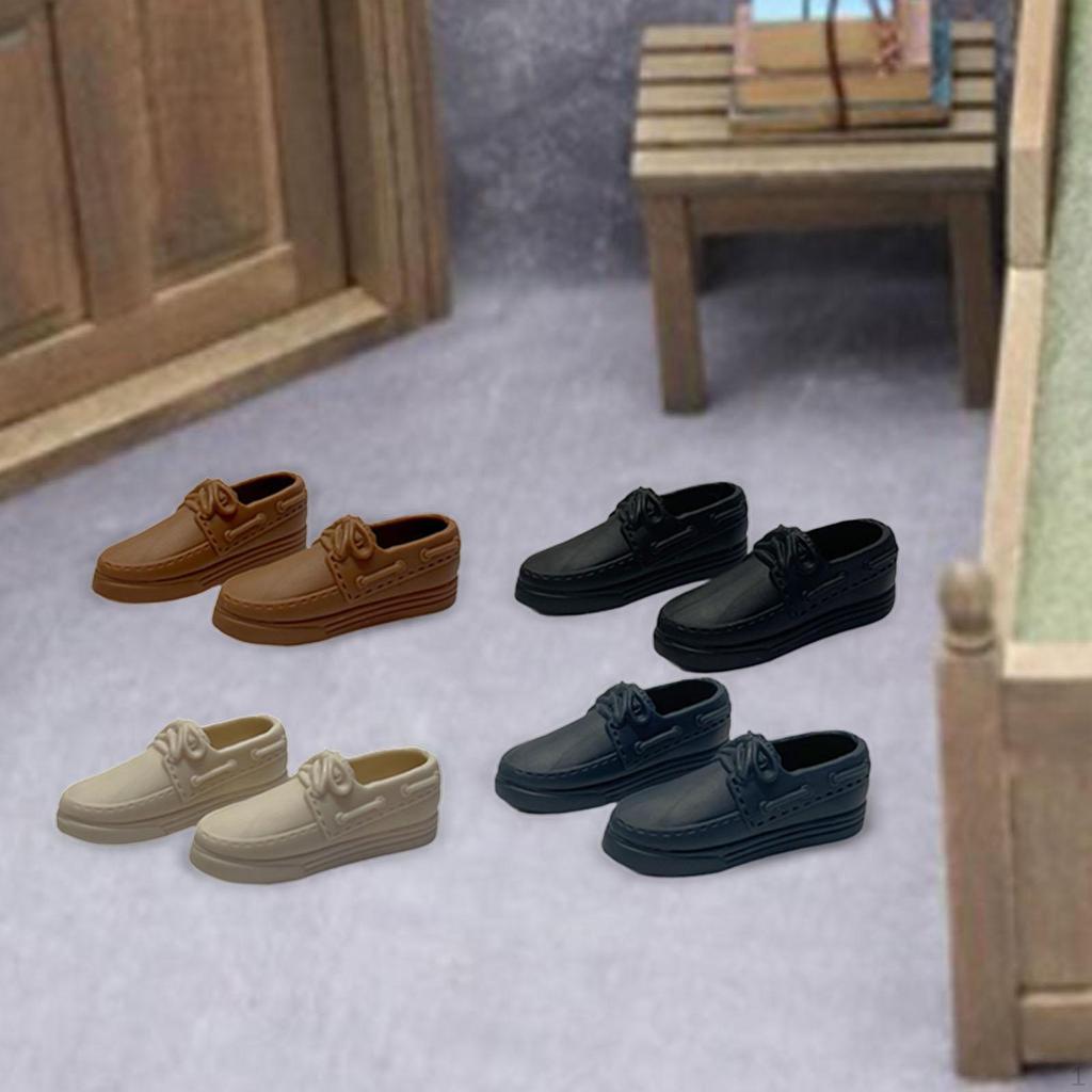4 Pieces 1/6 Shoes Handmade Toys Fashion Miniature Model for 12in Male Action Figures