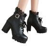 VCWinMeety Platform Short Boots with Thick Thick Shoes for and Side Casual Cold Black Size Women's Boots, Soles, Mass-Produced Lace-Up Shoes, Heels,