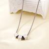 High-end Small Sugar Cube Gold Necklace Small Square Clavicle Chain Necklace