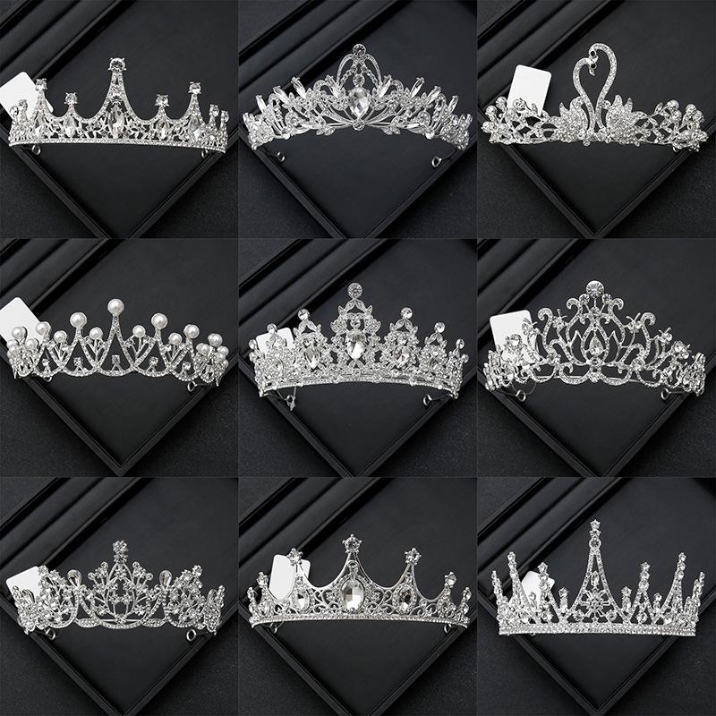 Crown Tiara Bride  Rhinestone Crown  Wedding Dress  Adult Ceremony Birthday  Princess Hair Accessories  Children