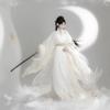 Hanfu Style Jin Dynasty Inspired Womens Wide Sleeve Straight Ru Robe With Heavy Embroidery Waist Sash