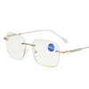 Frameless Women Reading Glasses Anti Blue Light Luxury Shiny Presbyopic Glasses Clear Anti Reflective