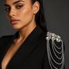 Fringe Shoulder Epaulets Sparkly AB Crystal Clothing Accessory DIY Rhinestone Epaulets  Women