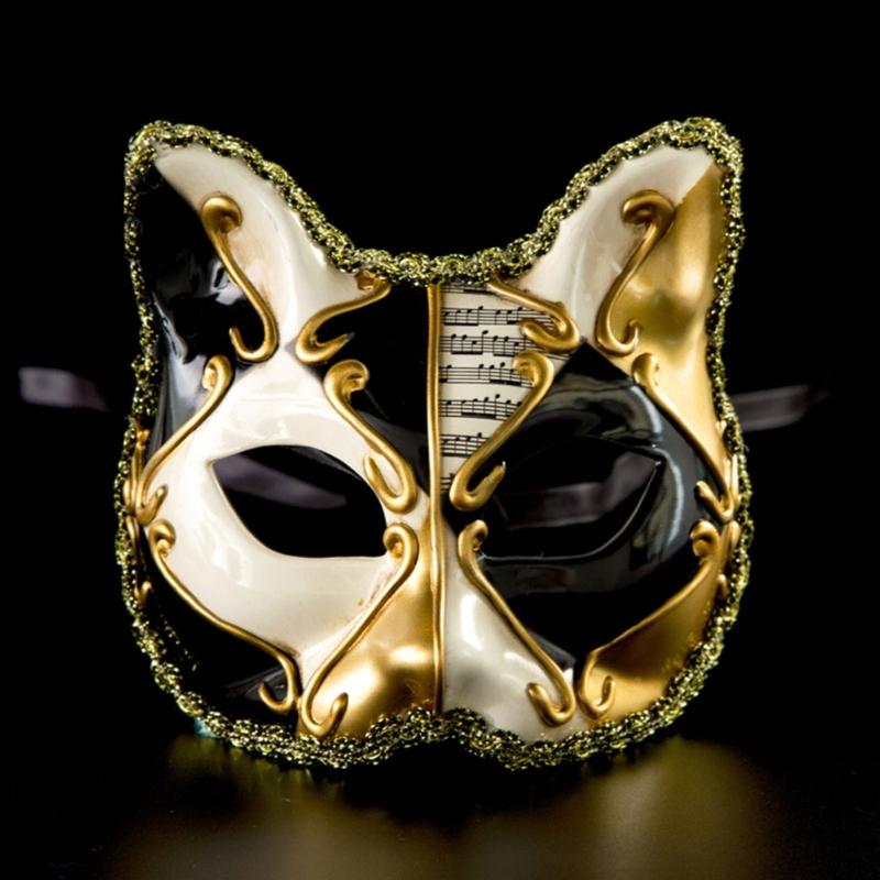 Mysterious Venetians Kitty Mask for Costume Parties and Stage Performances Mardi Gras Masquerades Cats Mask Accessory