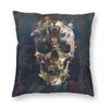 Kingdom Skull Wild Animal Square Pillowcase Polyester Linen Velvet Creative Zip Decor Pillow Case Home Cushion Cover 45X45